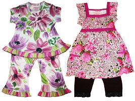 Brush Floral Print Swing Set ()  Mumzee Print Shirred Tape Dress Set ()